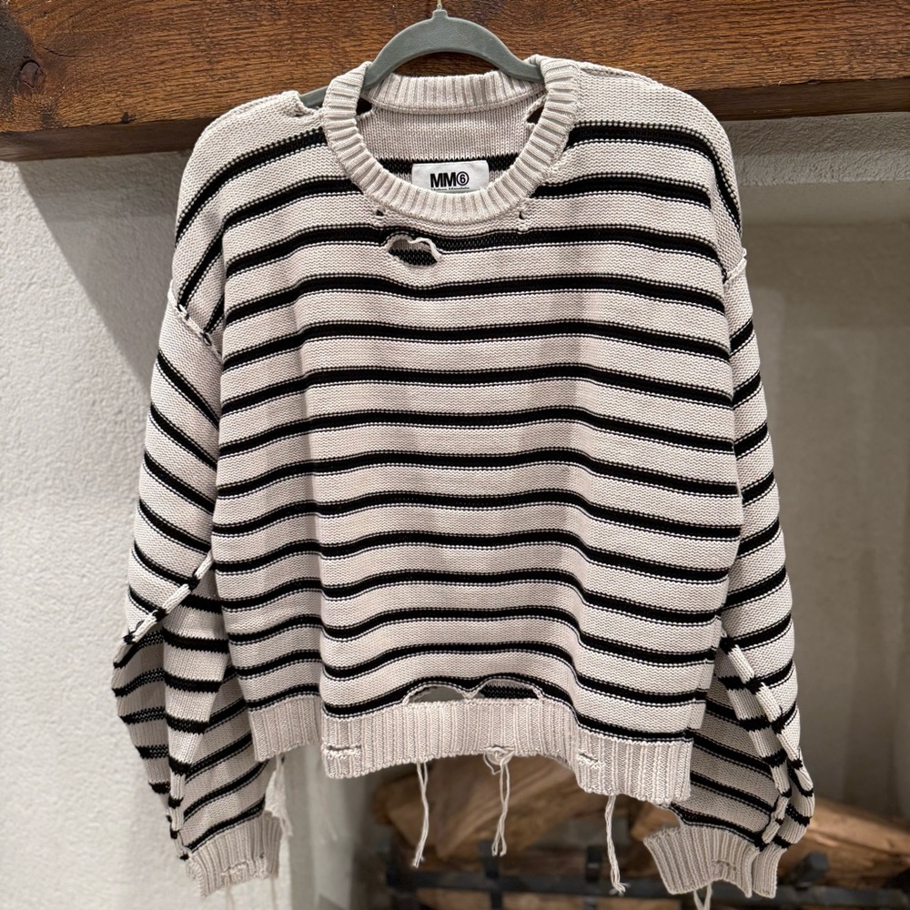 Maison Martin Margiela Black and White Crewneck Sweater Sz M